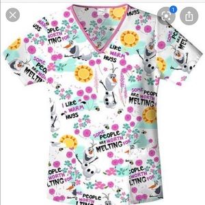 DisneyFrozen Olaf scrub top